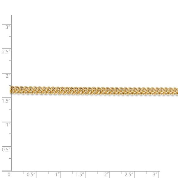 3mm 14k Yellow Gold Hollow Franco Chain Necklace, 20 Inch - Picture 5 of 8